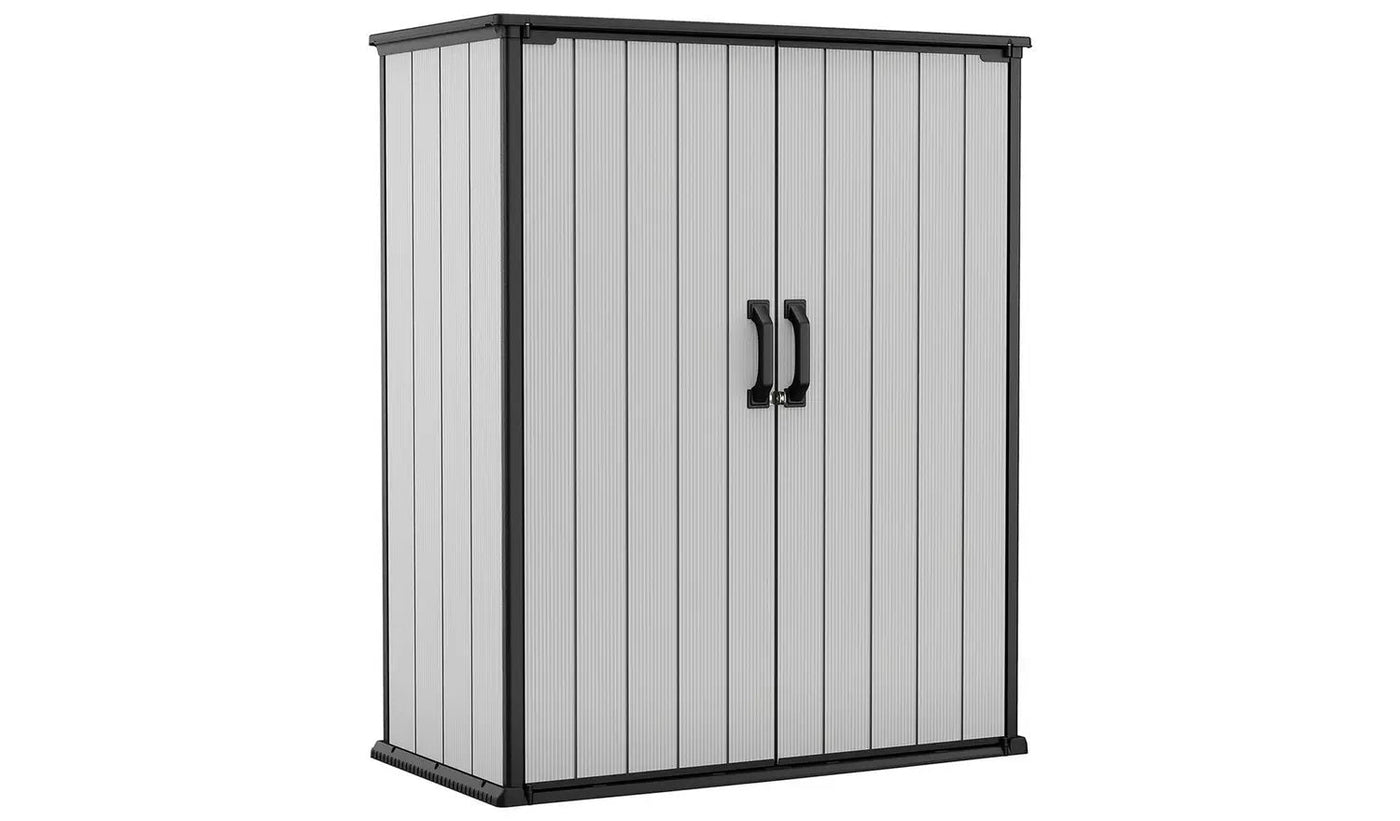 Keter Premier Tall 1400L Storage Cabinet – Light Grey