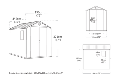 Keter Darwin Shed 6x8ft – Grey